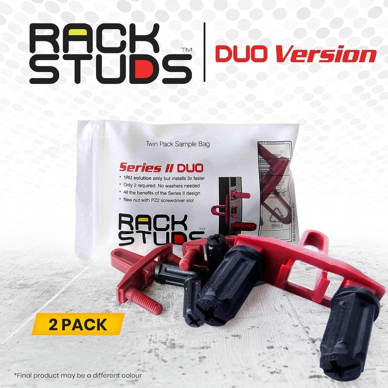 Rackstuds DUO2 1RU Series II Rack Mount Solution - Effortless Alternative to Traditional Rack Screws and Cage Nuts & Server Rack Screws Ideal for Server Hardware Setup - 2-Pack, Universal Version - Image 4